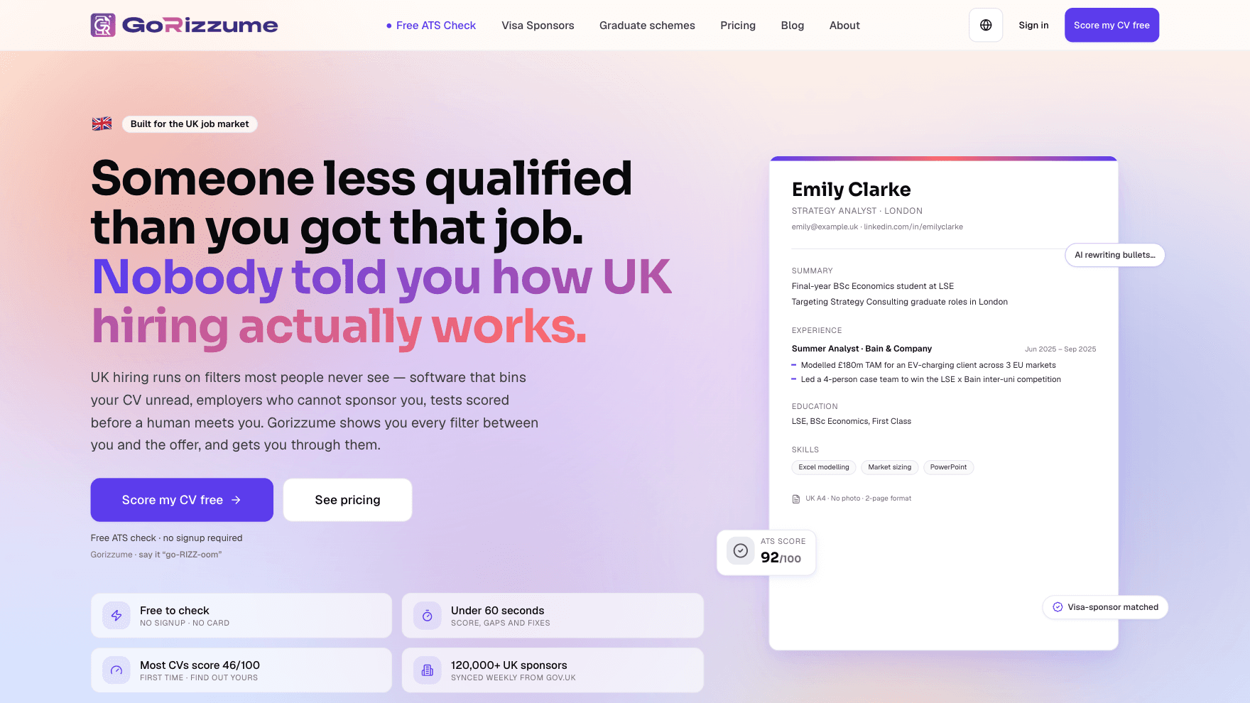 Gorizzume live product screenshot